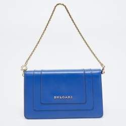 Bvlgari Blue Leather Mini Serpenti Forever Pochette