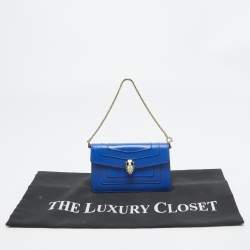 Bvlgari Blue Leather Mini Serpenti Forever Pochette