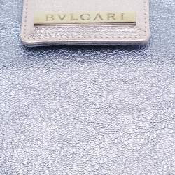 Pre Owned Bvlgari Metallic Blue/Pink Leather Mini Tote