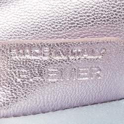 Pre Owned Bvlgari Metallic Blue/Pink Leather Mini Tote
