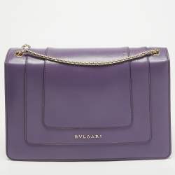 مملوكة مسبقًا Bvlgari Purple Leather Medium Serpenti Forever Flap Bag