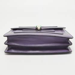 مملوكة مسبقًا Bvlgari Purple Leather Medium Serpenti Forever Flap Bag