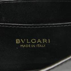 Pre Owned Bvlgari Black Leather Serpenti Forever Wallet on Chain