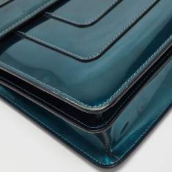 Pre Owned Bvlgari Green Patent Leather Medium Serpenti Forever Flap Shoulder Bag