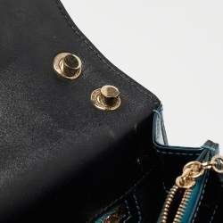 Pre Owned Bvlgari Green Patent Leather Medium Serpenti Forever Flap Shoulder Bag