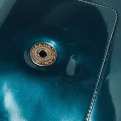 Pre Owned Bvlgari Green Patent Leather Medium Serpenti Forever Flap Shoulder Bag