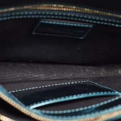 Pre Owned Bvlgari Green Patent Leather Medium Serpenti Forever Flap Shoulder Bag