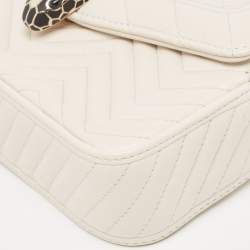 Pre Owned Bvlgari Off White Quilted Leather Serpenti Forever Convertible Belt Bag