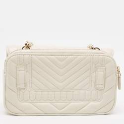 Pre Owned Bvlgari Off White Quilted Leather Serpenti Forever Convertible Belt Bag