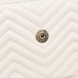 Pre Owned Bvlgari Off White Quilted Leather Serpenti Forever Convertible Belt Bag