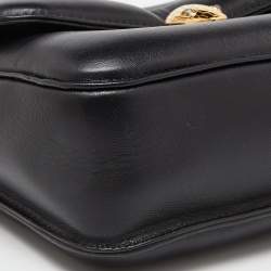 Pre Owned Bvlgari x Mary Katrantzou Black Leather Serpenti Metamorphosis Top Handle Bag