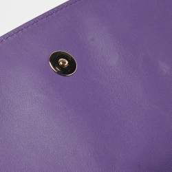 Bvlgari Purple/Black Leather Bvlgari Duet Top Handle Bag