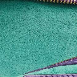 Bvlgari Purple/Black Leather Bvlgari Duet Top Handle Bag