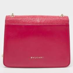 مملوكة مسبقًا Bvlgari Pink Stingray and Leather Serpenti Forever Shoulder Bag
