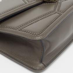 مملوكة مسبقًا Bvlgari Grey Leather Serpenti Studded Diamond Blast Shoulder Bag