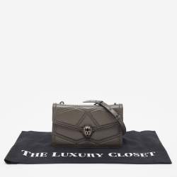 مملوكة مسبقًا Bvlgari Grey Leather Serpenti Studded Diamond Blast Shoulder Bag
