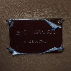 مملوكة مسبقًا Bvlgari Grey Leather Serpenti Studded Diamond Blast Shoulder Bag