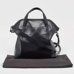 Pre Owned Bvlgari Black Leather Zip Satchel