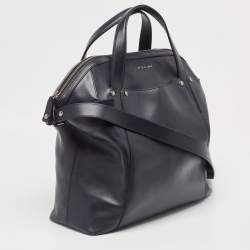 Pre Owned Bvlgari Black Leather Zip Satchel