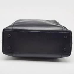 Pre Owned Bvlgari Black Leather Zip Satchel
