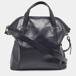Pre Owned Bvlgari Black Leather Zip Satchel