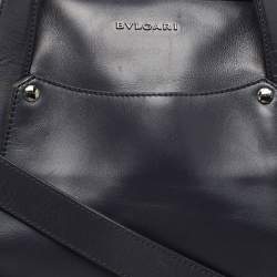 Pre Owned Bvlgari Black Leather Zip Satchel