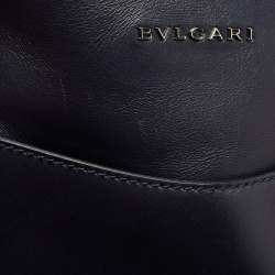 Pre Owned Bvlgari Black Leather Zip Satchel