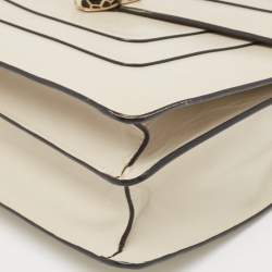 مملوكة مسبقًا Bvlgari Light Grey Leather Large Serpenti Forever Shoulder Bag