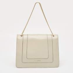 مملوكة مسبقًا Bvlgari Light Grey Leather Large Serpenti Forever Shoulder Bag