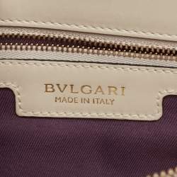 مملوكة مسبقًا Bvlgari Light Grey Leather Large Serpenti Forever Shoulder Bag