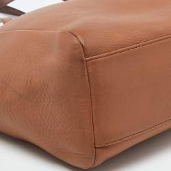 Pre Owned Bvlgari Brown Leather Double Zip Shopper Tote