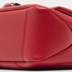 Pre Owned حقيبة كتف بلغاري سيربنتي كابوشون جلد أحمر مبطن صغيرة