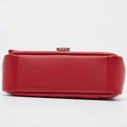 Pre Owned حقيبة كتف بلغاري سيربنتي كابوشون جلد أحمر مبطن صغيرة