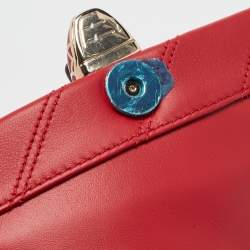 Pre Owned حقيبة كتف بلغاري سيربنتي كابوشون جلد أحمر مبطن صغيرة