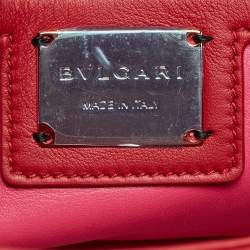 Pre Owned حقيبة كتف بلغاري سيربنتي كابوشون جلد أحمر مبطن صغيرة