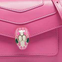 Bvlgari Pink Leather Small Serpenti Forever Shoulder Bag