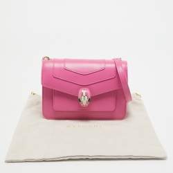 Bvlgari Pink Leather Small Serpenti Forever Shoulder Bag