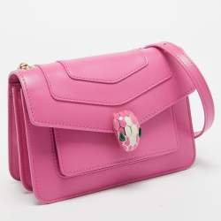Bvlgari Pink Leather Small Serpenti Forever Shoulder Bag
