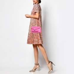 Bvlgari Pink Leather Small Serpenti Forever Shoulder Bag