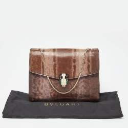 مملوكة مسبقًا Bvlgari Purple Karung Serpenti Forever Flap Shoulder Bag