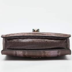 مملوكة مسبقًا Bvlgari Purple Karung Serpenti Forever Flap Shoulder Bag