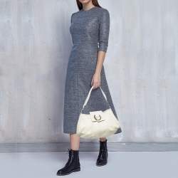 مملوكة مسبقًا Bvlgari Off White Leather Chandra Shoulder Bag