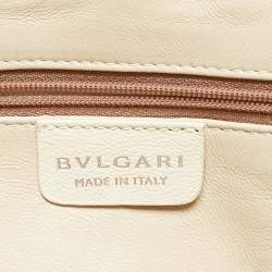 مملوكة مسبقًا Bvlgari Off White Leather Chandra Shoulder Bag