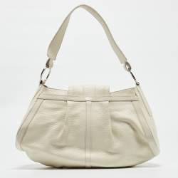 مملوكة مسبقًا Bvlgari Off White Leather Chandra Shoulder Bag
