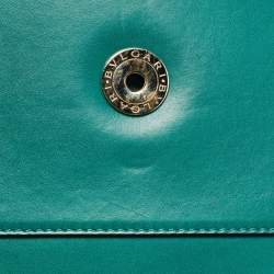 Pre Owned Bvlgari Green Leather Medium Serpenti Forever Flap Shoulder Bag