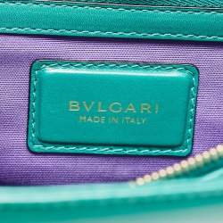 Pre Owned Bvlgari Green Leather Medium Serpenti Forever Flap Shoulder Bag