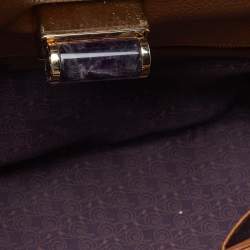 Pre Owned Bvlgari Tri Color Leather Isabella Rossellini Top Handle Bag