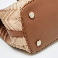 Pre Owned Bvlgari Tri Color Leather Isabella Rossellini Top Handle Bag