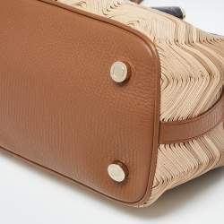 Pre Owned Bvlgari Tri Color Leather Isabella Rossellini Top Handle Bag