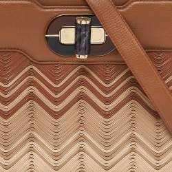 Pre Owned Bvlgari Tri Color Leather Isabella Rossellini Top Handle Bag